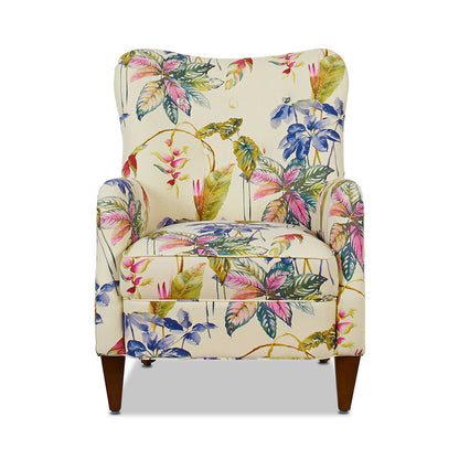 Paradise Upholstered Arm Chair, Off-White Floral, Beige Fabric