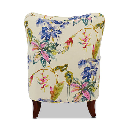 Paradise Upholstered Arm Chair, Off-White Floral, Beige Fabric