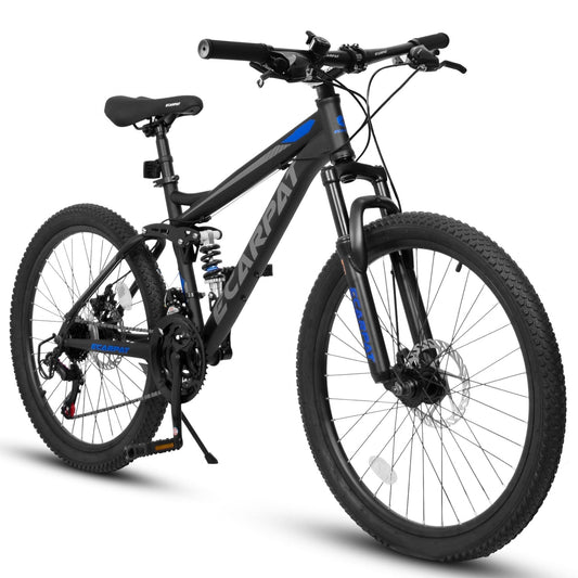 27.5-Inch Black TrailX Mountain Bicycle – 21-Speed, Full Suspension