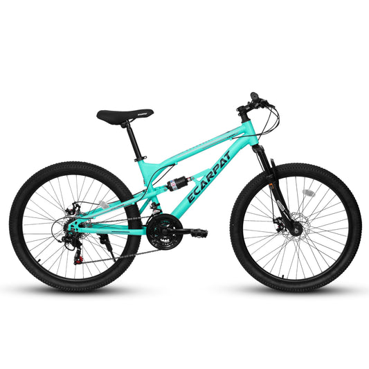26-Inch Blue Adult Mountain Bike – 21-Speed, Dual Suspension