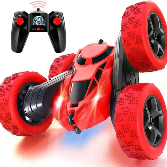 4WD RC Flip Stunt Car with LED Lights and 360° Rotation