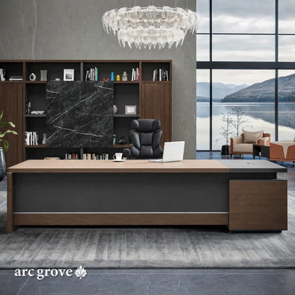 Hershey L-Shaped Executive Desk with Lockable Storage