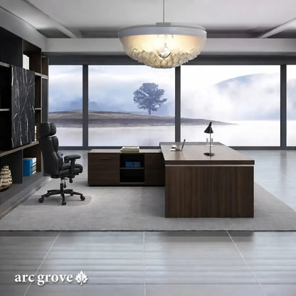 Hershey L-Shaped Executive Desk with Lockable Storage