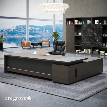 Hershey L-Shaped Executive Desk with Lockable Storage