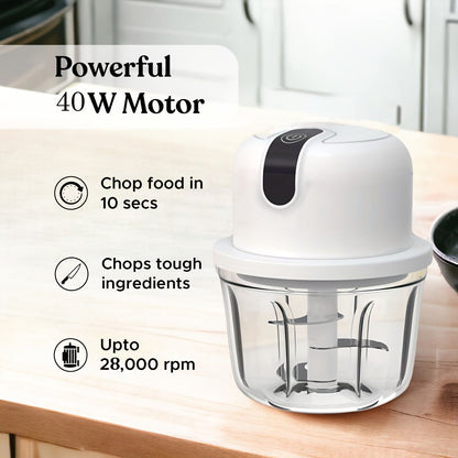 Electric Garlic Chopper Compact Vegetable 350ml