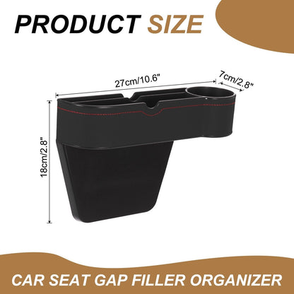 Car Seat Gap Filler Organizer Black ABS+Leather