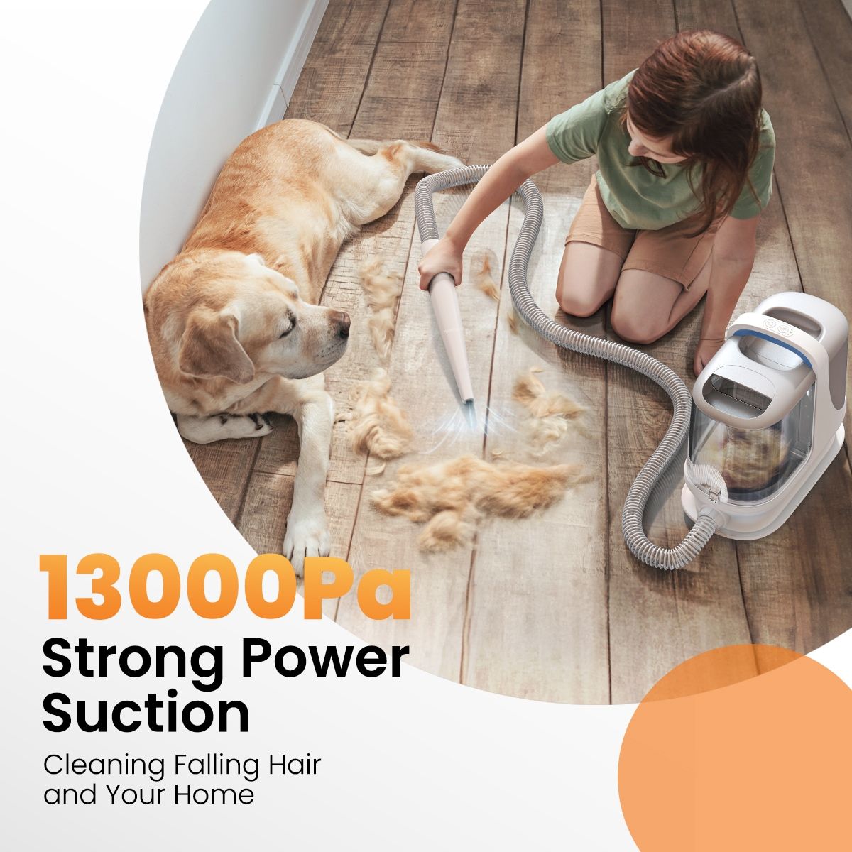 oneisall White Pet Grooming Vacuum Kit CW16028