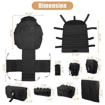 Car Front Seat Back Organizer Storage Bag 7 Pocket for Jeep Wrangler JK JL