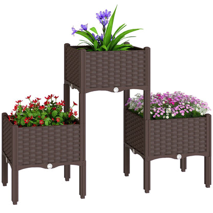 Outsunny Plastic Raised Garden Bed with Legs 84H-593V00BN