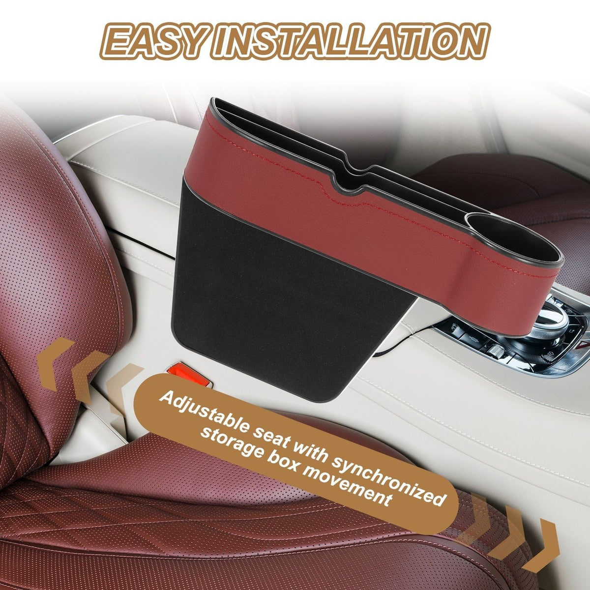 Car Seat Gap Filler Organizer with Cup Holders for Phone Keys