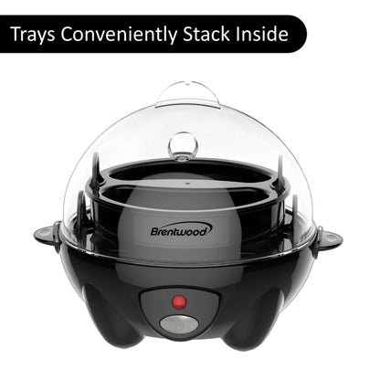 Brentwood Electric 7 Egg Cooker Auto Shut Off Black