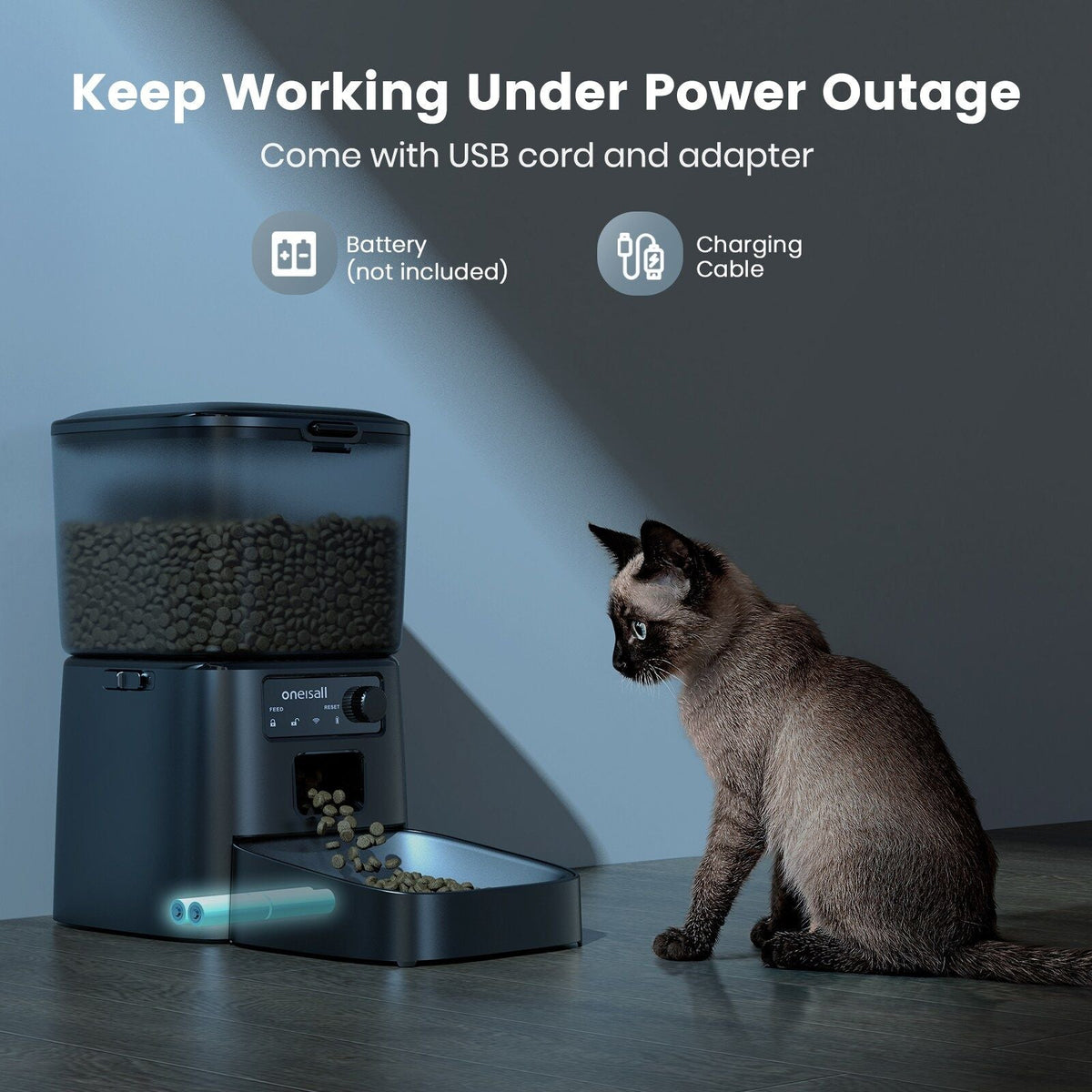 oneisall WiFi Automatic Cat Feeder CW15015