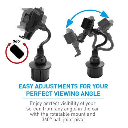 Macally Adjustable Wireless Charging Cup Holder Car Mount MCUPXLQI
