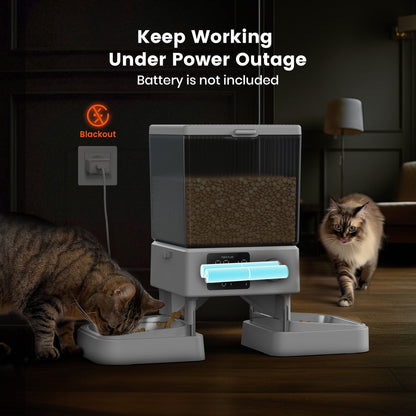 oneisall Automatic Cat Feeder 5L for 2 Pets PF02WAU