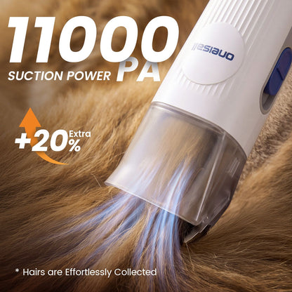 oneisall White Pet Grooming Vacuum Kit LM2