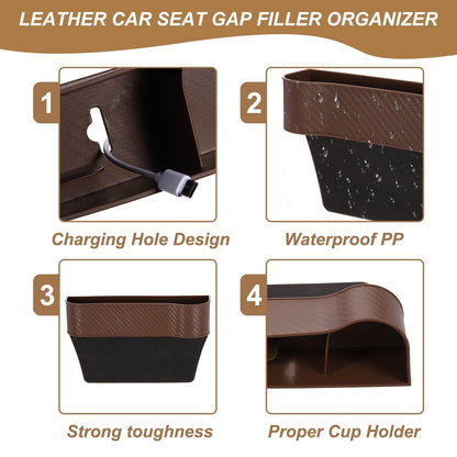 Car Seat Gap Filler Organizer with Cup Holders for Phone Keys