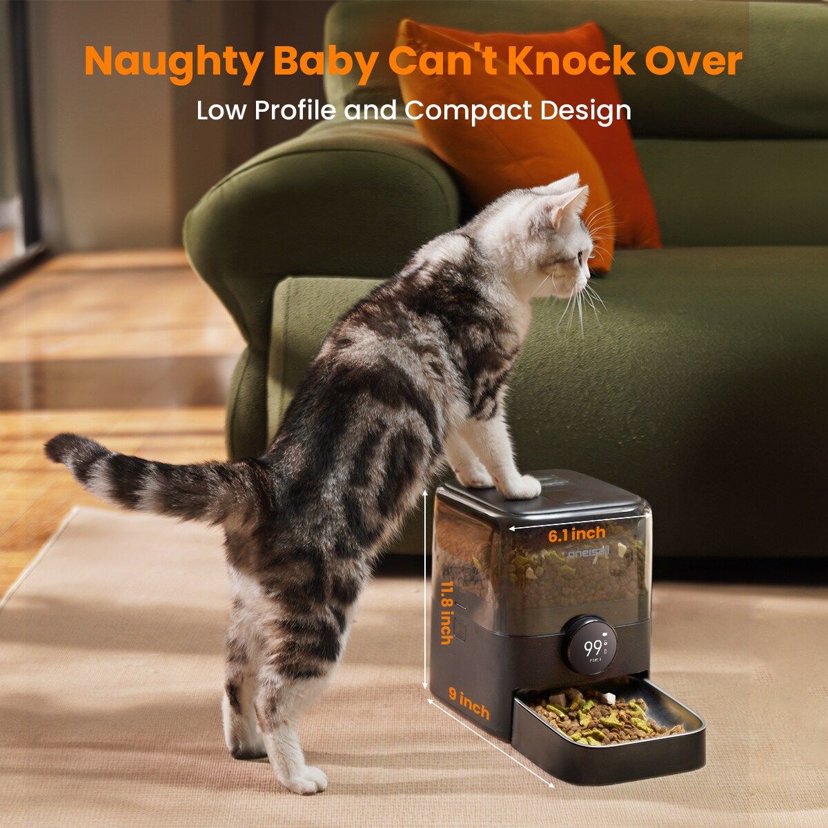 oneisall WiFi Smart Cat Feeder PF06DAU