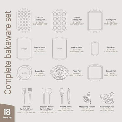 Bakken Swiss 18 Piece Nonstick Carbon Steel Bakeware Set