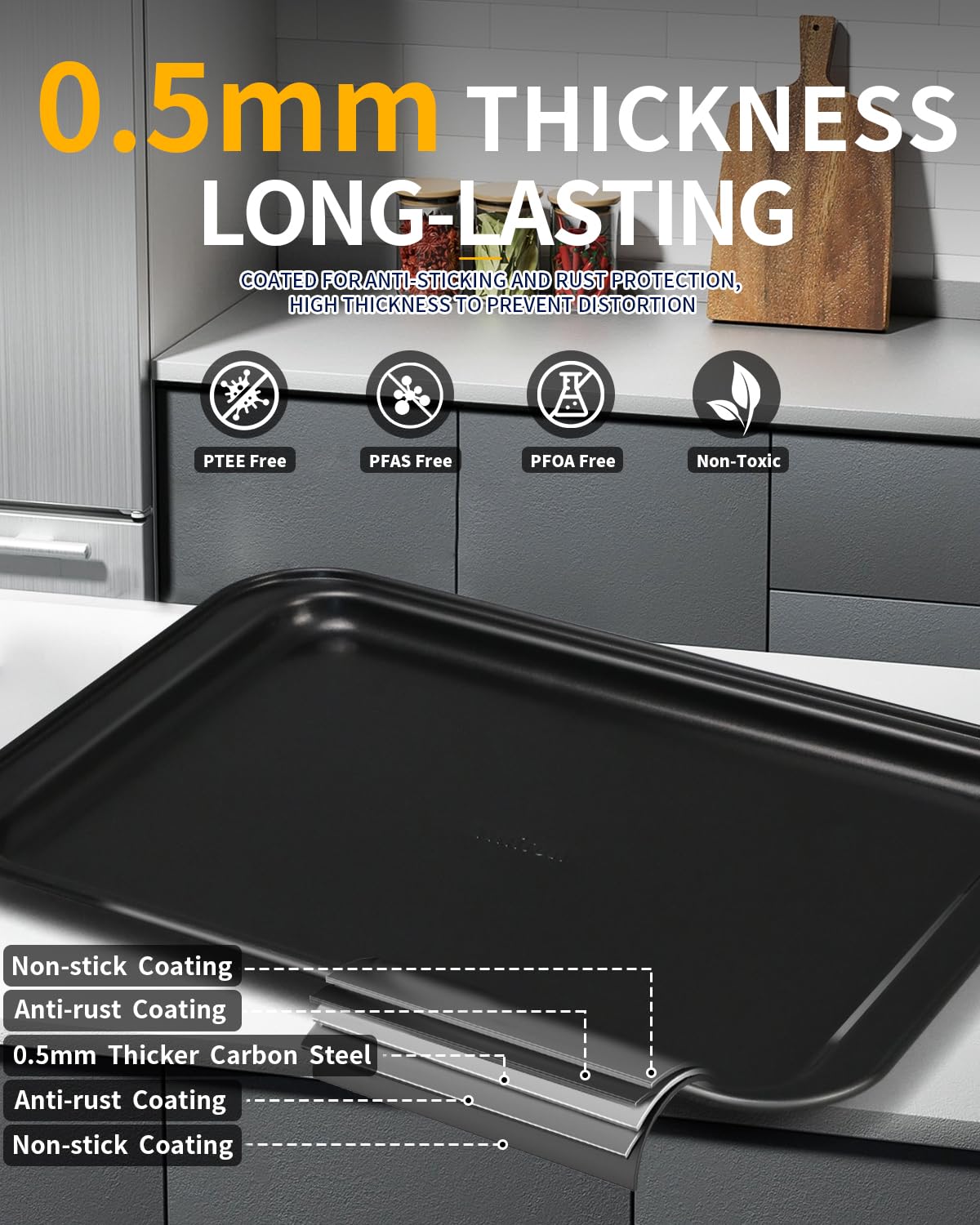 19 Piece Carbon Steel Nonstick Bakeware Set