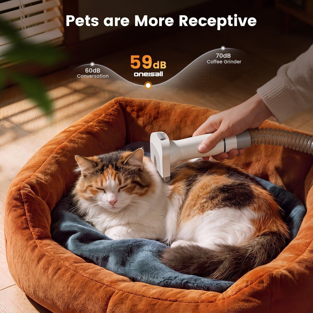 oneisall White Pet Grooming Vacuum Kit LM2
