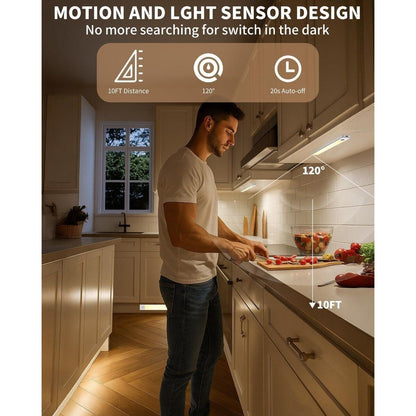 ZXQJRAQ Motion Sensor Under Cabinet Lights Rechargeable 8 Inch