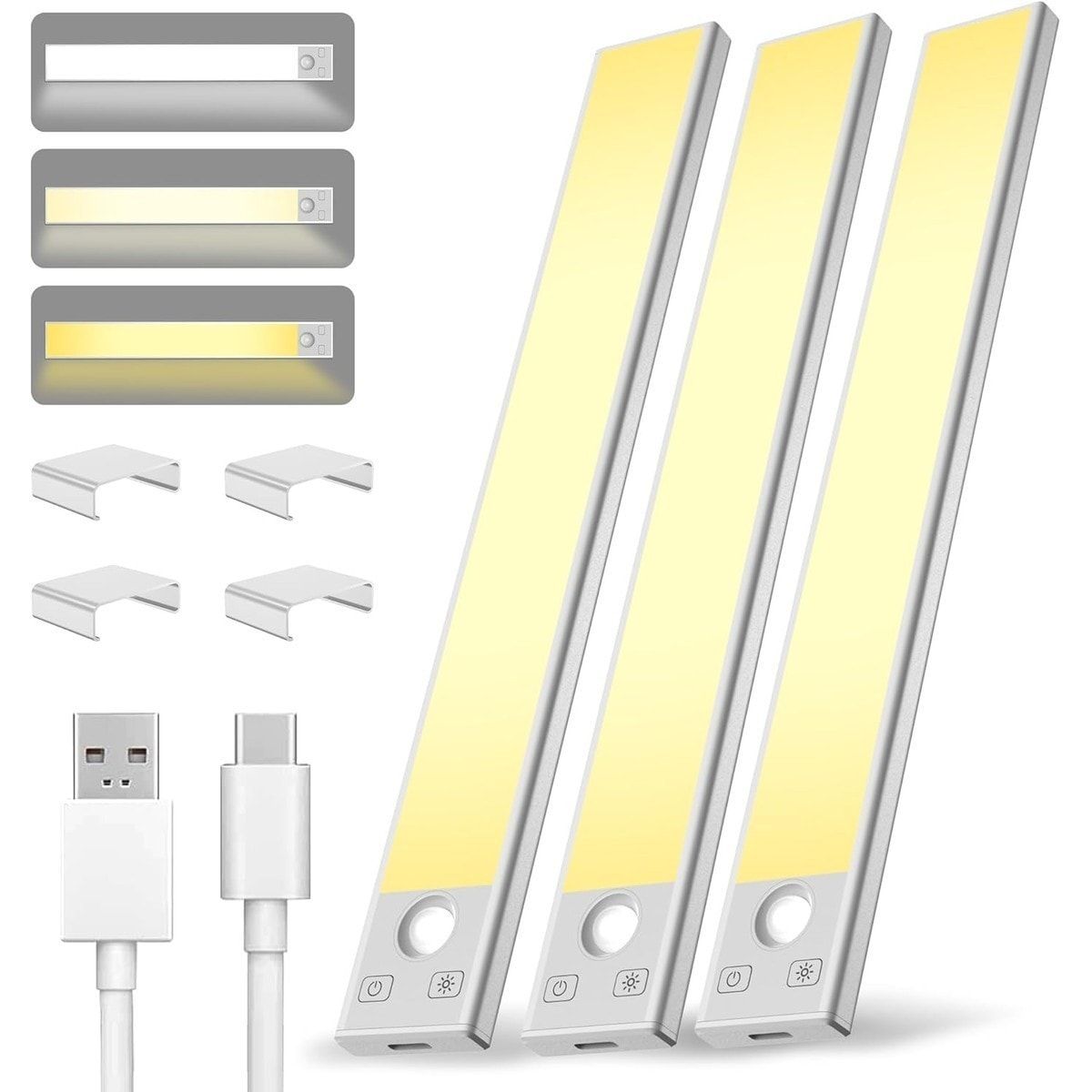 ZXQJRAQ Motion Sensor Under Cabinet Lights Rechargeable 8 Inch