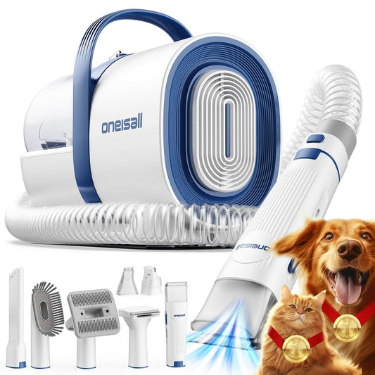 oneisall White Pet Grooming Vacuum Kit LM2