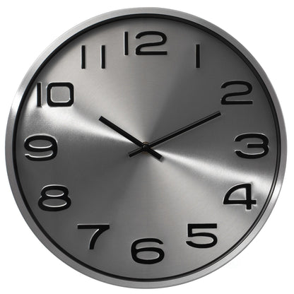 Modern Round Analog Wall Clock Silver