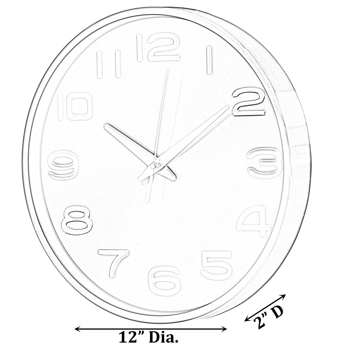Modern Round Analog Wall Clock Silver