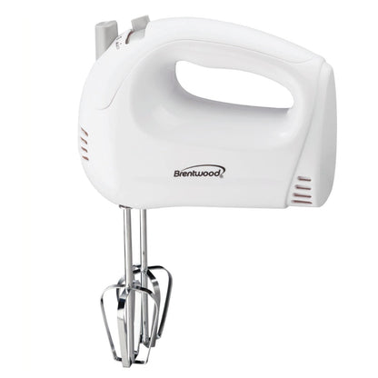 Brentwood 5-Speed White Hand Mixer
