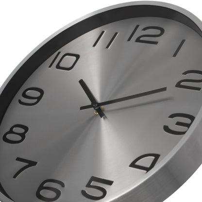 Modern Round Analog Wall Clock Silver