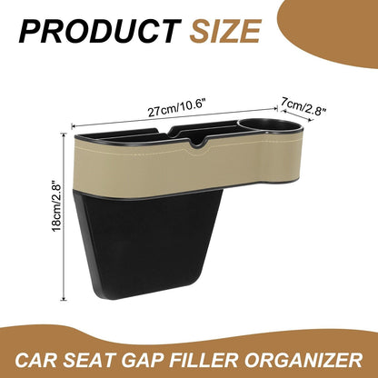Car Seat Gap Filler Organizer with Cup Holders for Phone Keys