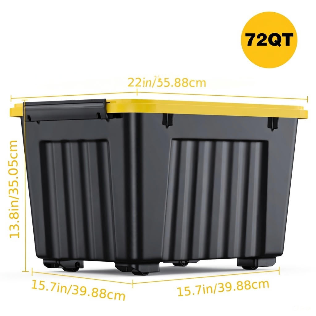 Stackable Storage Bins with Wheels and Lids – 72/97 Qt