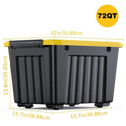 Stackable Storage Bins with Wheels and Lids – 72/97 Qt