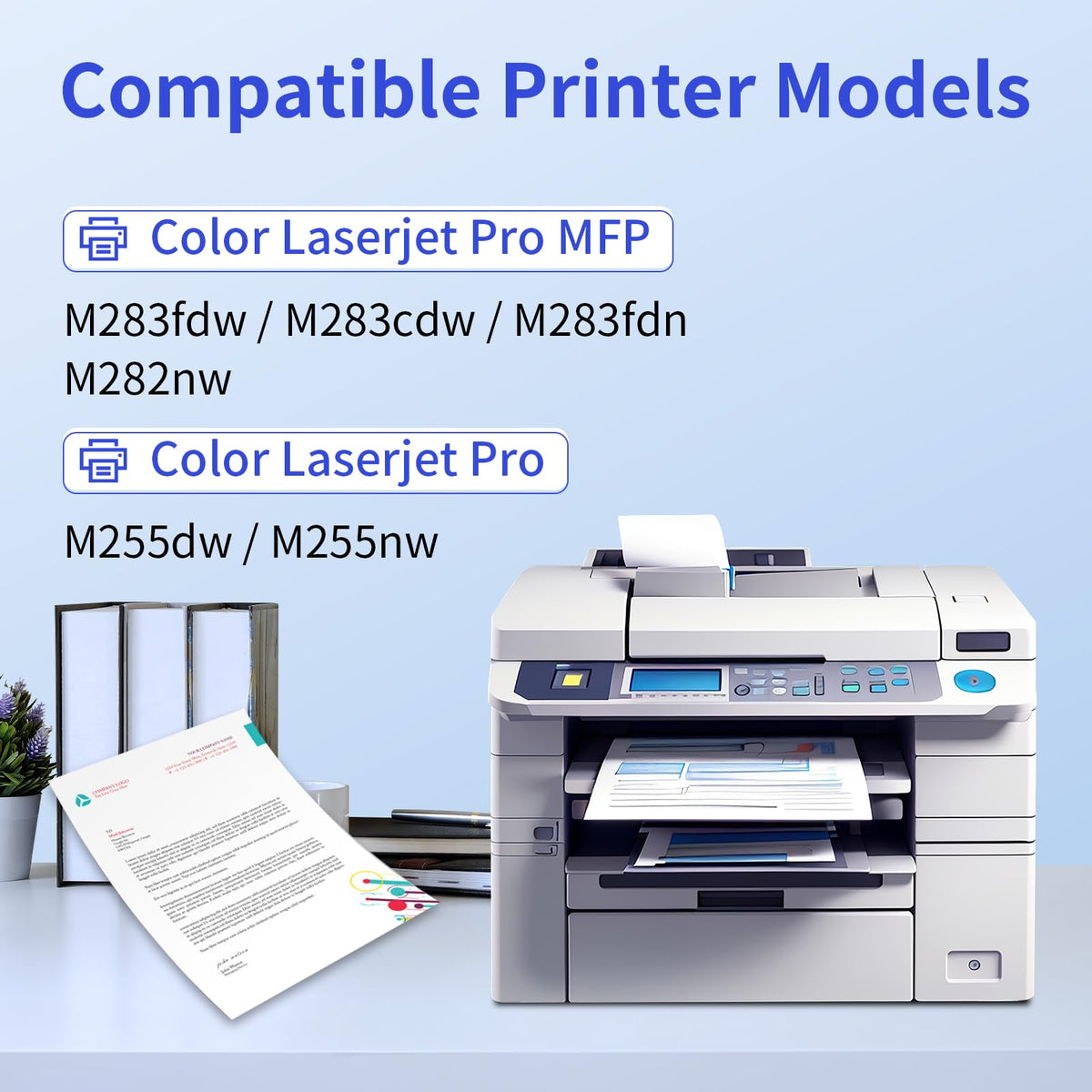 myCartridge HP 206A Toner With Chip 4-Pack (Black, Cyan, Yellow, Magenta) | HP Color LaserJet Pro M255dw · M255nw · MFP M283fdw · MFP M283cdw · MFP M282nw · MFP M283fdn |