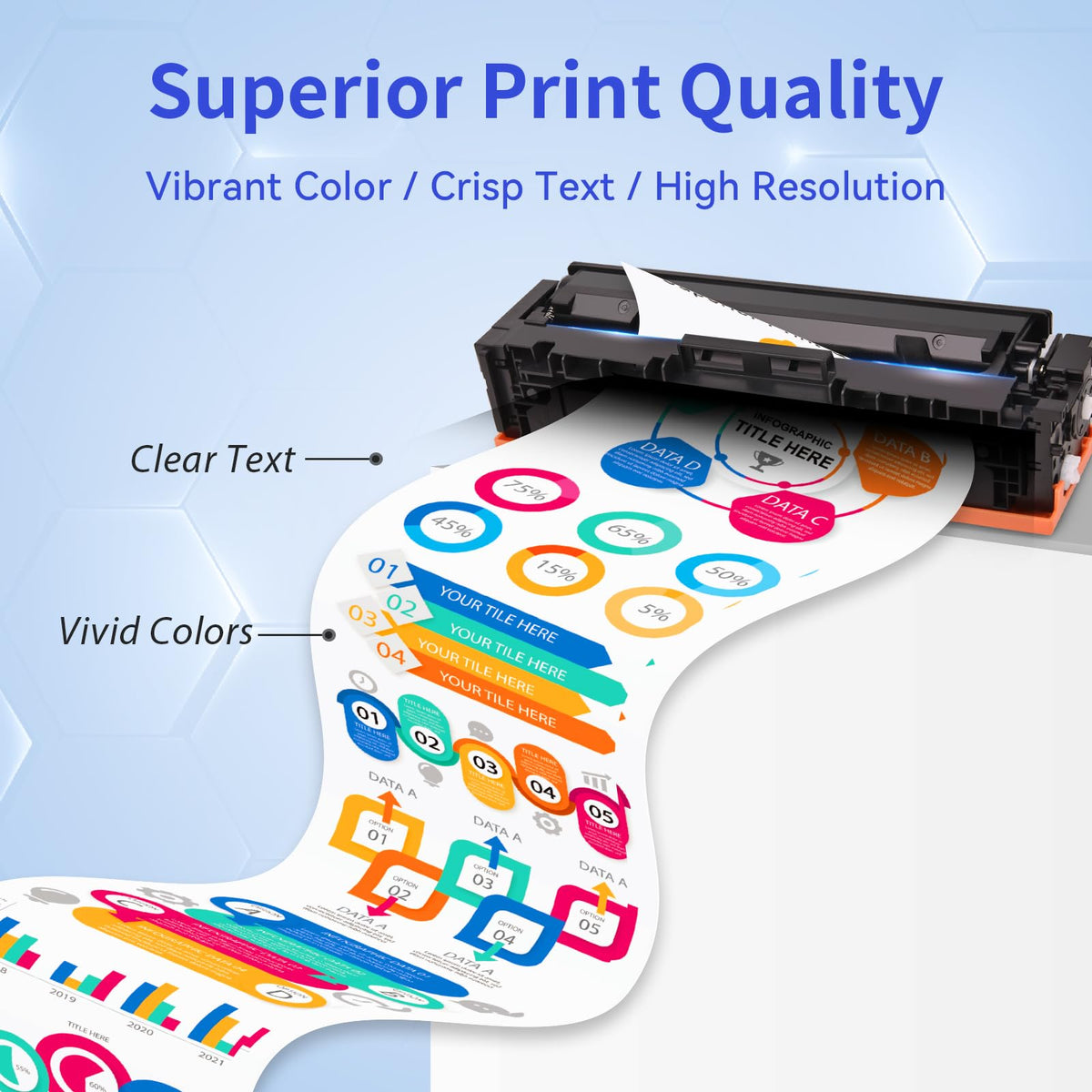 myCartridge HP 206A Toner With Chip 4-Pack (Black, Cyan, Yellow, Magenta) | HP Color LaserJet Pro M255dw · M255nw · MFP M283fdw · MFP M283cdw · MFP M282nw · MFP M283fdn |