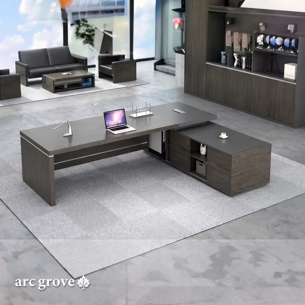Hershey L-Shaped Executive Desk with Lockable Storage