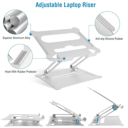 Adjustable Aluminum Laptop Stand with Ventilated Design