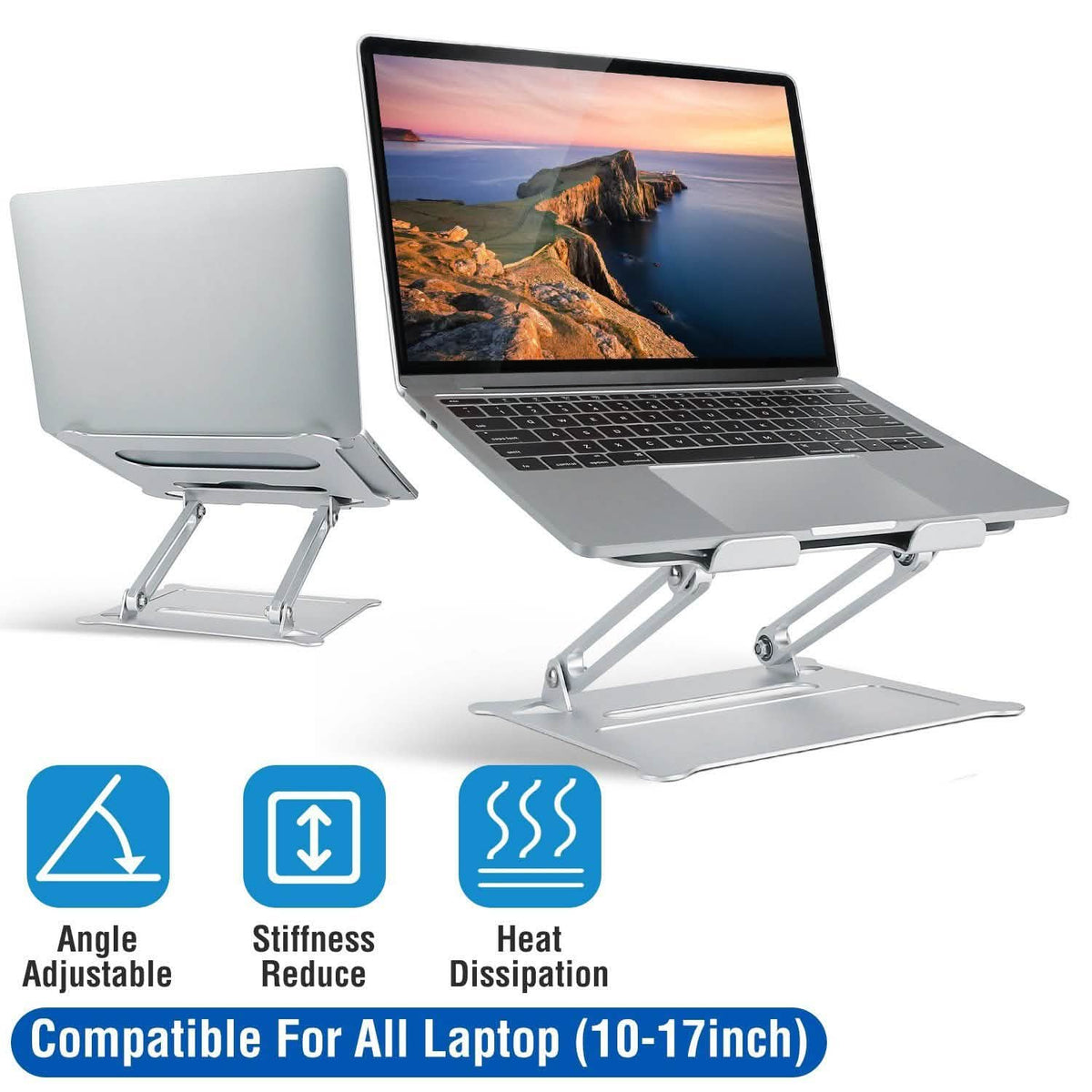 Adjustable Aluminum Laptop Stand with Ventilated Design