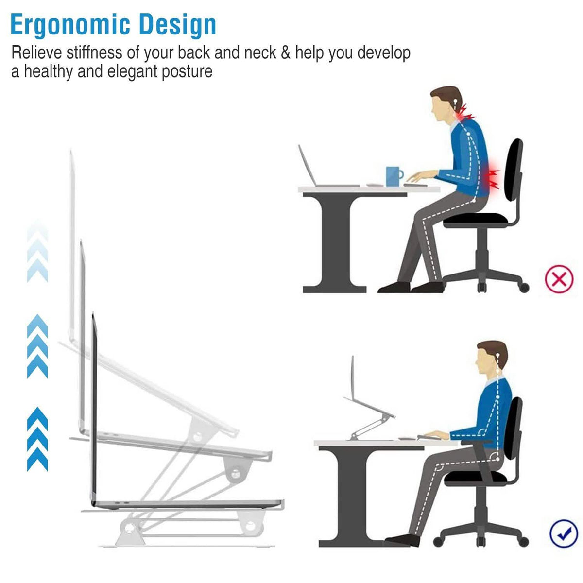 Adjustable Aluminum Laptop Stand with Ventilated Design