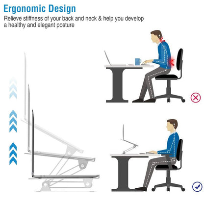 Adjustable Aluminum Laptop Stand with Ventilated Design