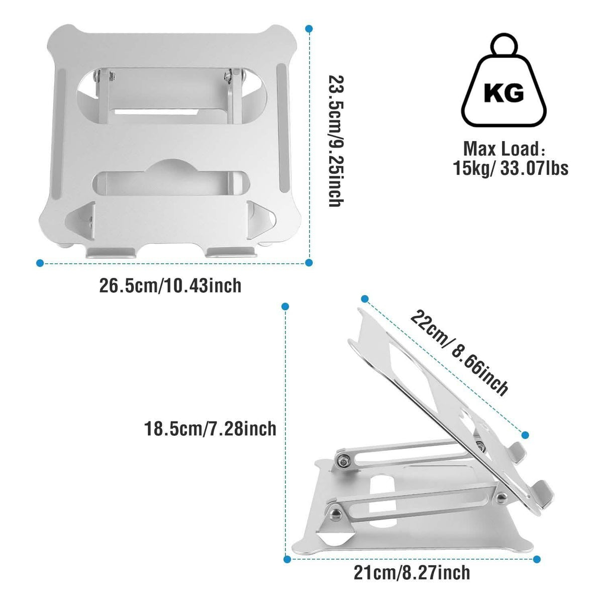 Adjustable Aluminum Laptop Stand with Ventilated Design