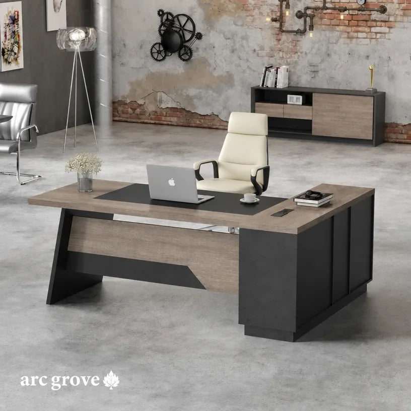 Linton L-Shaped Executive Desk with Storage