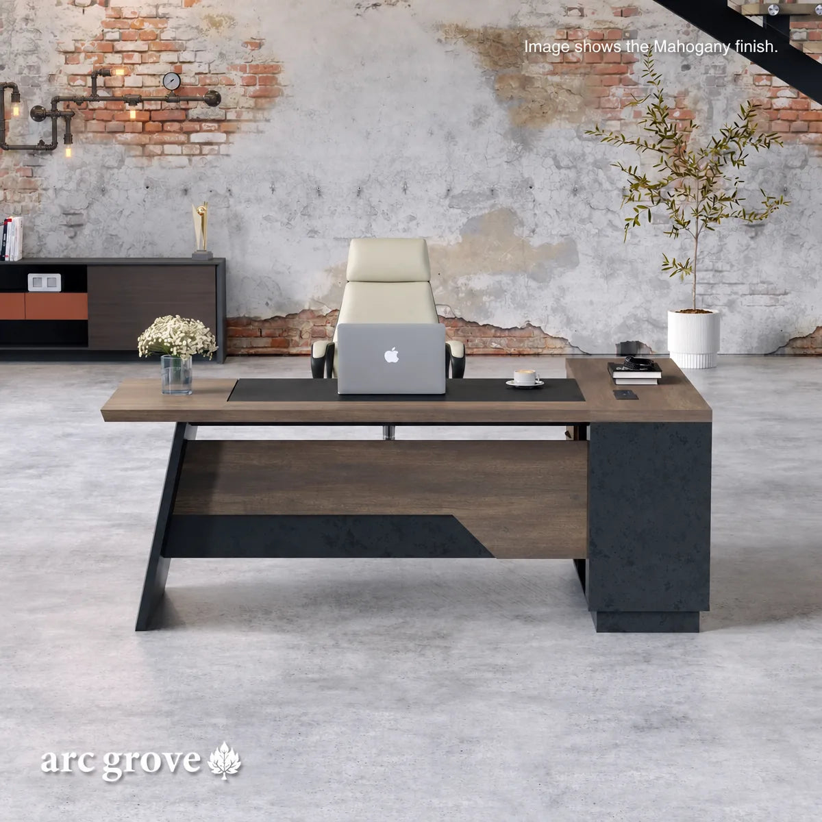 Linton L-Shaped Executive Desk with Storage
