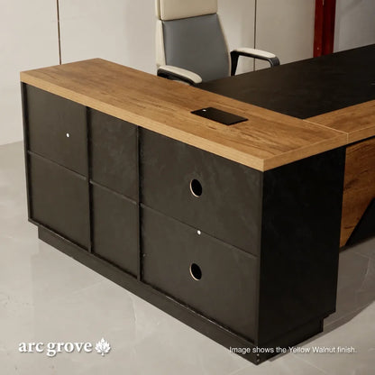 Linton L-Shaped Executive Desk with Storage