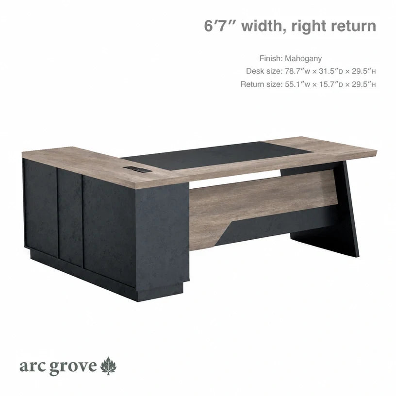 Linton L-Shaped Executive Desk with Storage