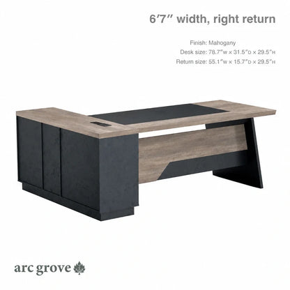 Linton L-Shaped Executive Desk with Storage