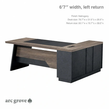 Linton L-Shaped Executive Desk with Storage
