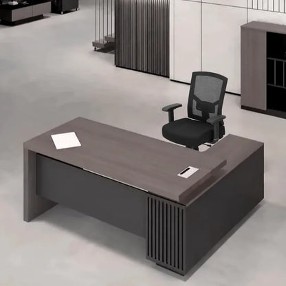 Mercer L-Shaped Executive Desk with Lockable Drawers