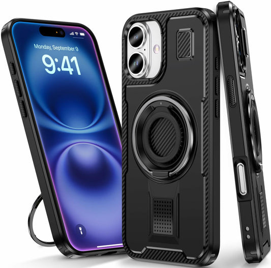 Amytor Designed for iPhone 16 Plus Case, Heavy Duty [15 FT Military Grade Drop